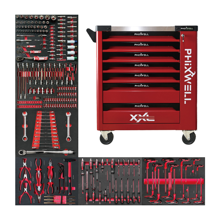 مجموعه ابزار کابینت ابزار 719503 PHIXWELL 249pcs