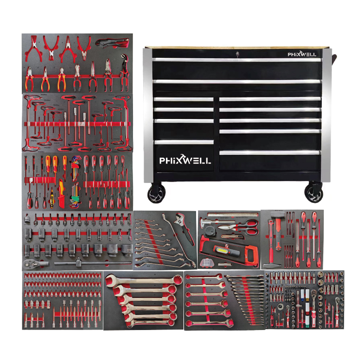 کابینت ابزار 719520PHIXWELL 11 کشو با ست ابزار 377 عدد