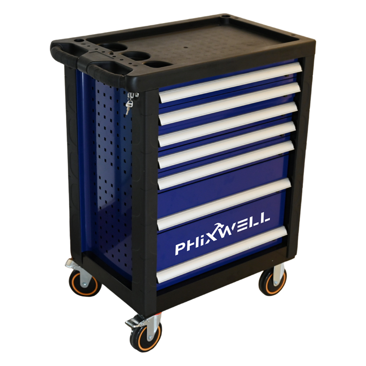 کابینت ابزار 7 کشو PHIXWELL 719511 با محافظ گوشه های پلاستیکی و صفحات روکش