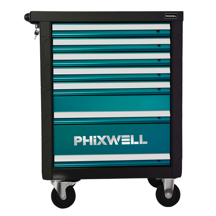 کابینت ابزار 7 کشو PHIXWELL 719511 با محافظ گوشه های پلاستیکی و صفحات روکش