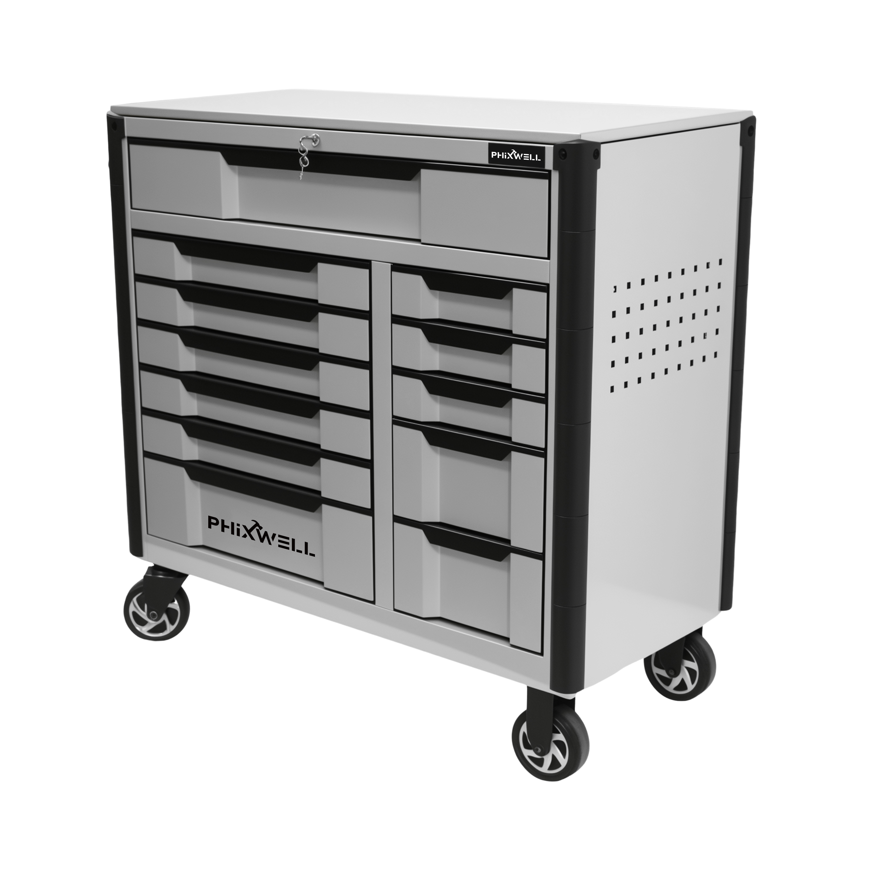 719517 راه اندازی جدید PHIXWELL کابینت ابزار 12 کشو